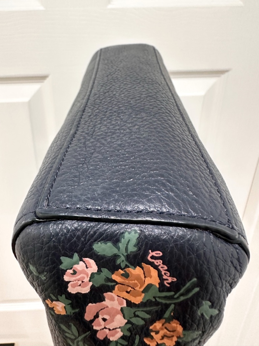 Coach Prairie Satchel Crossbody Rose Bouquet Midnight Floral Leather - Picture 7 of 14